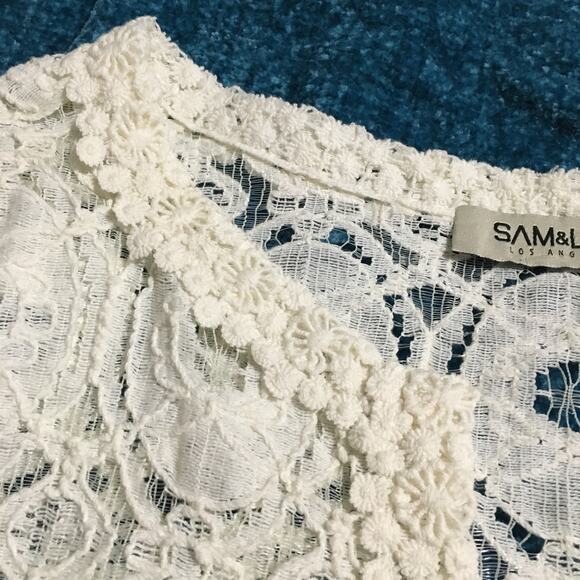 Sam & Lavi off-white lace cardigan made in the USA medium Neutral - Picture 8 of 12